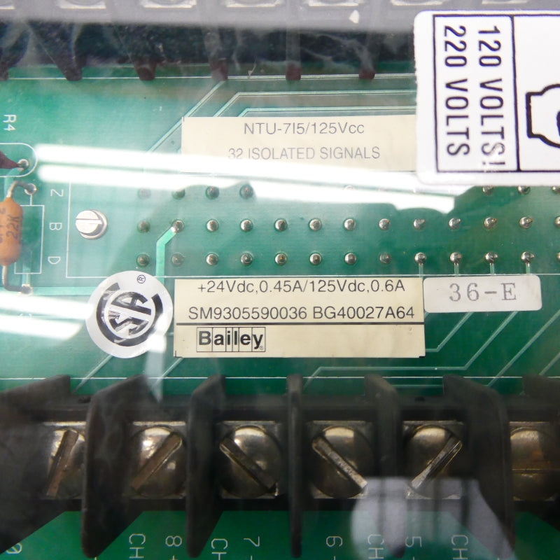 BAILEY SM9305590036 BG40027A64 125VDC 0.6A NSNP