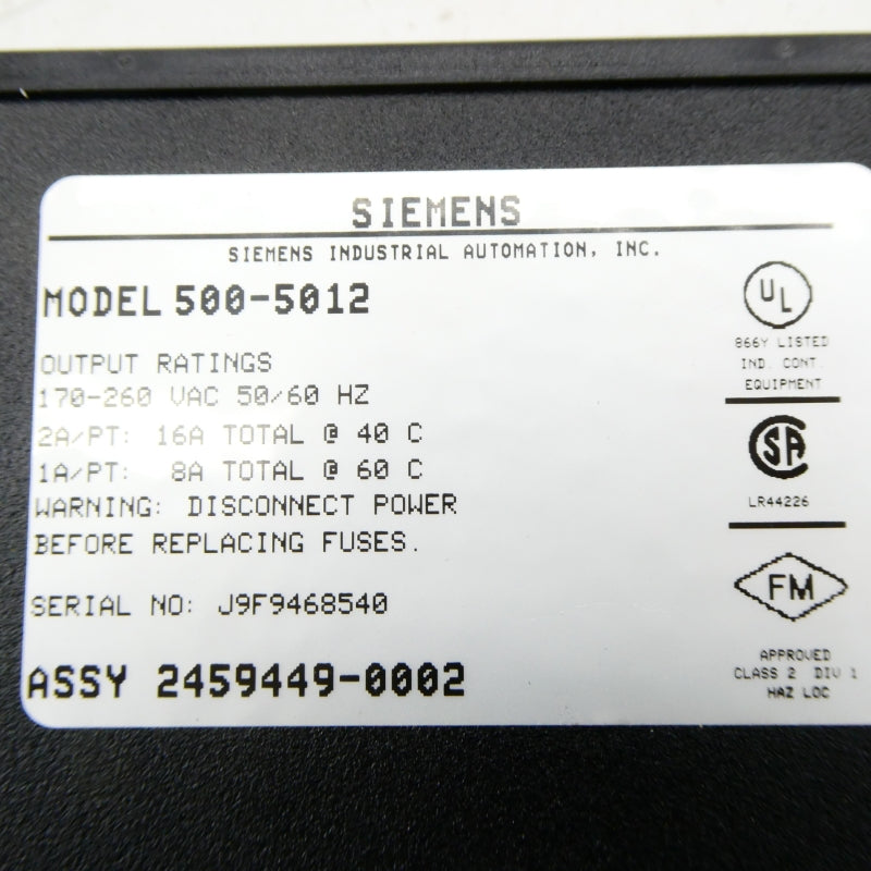 SIEMENS 500-5012 170-260VAC 16A NSNP