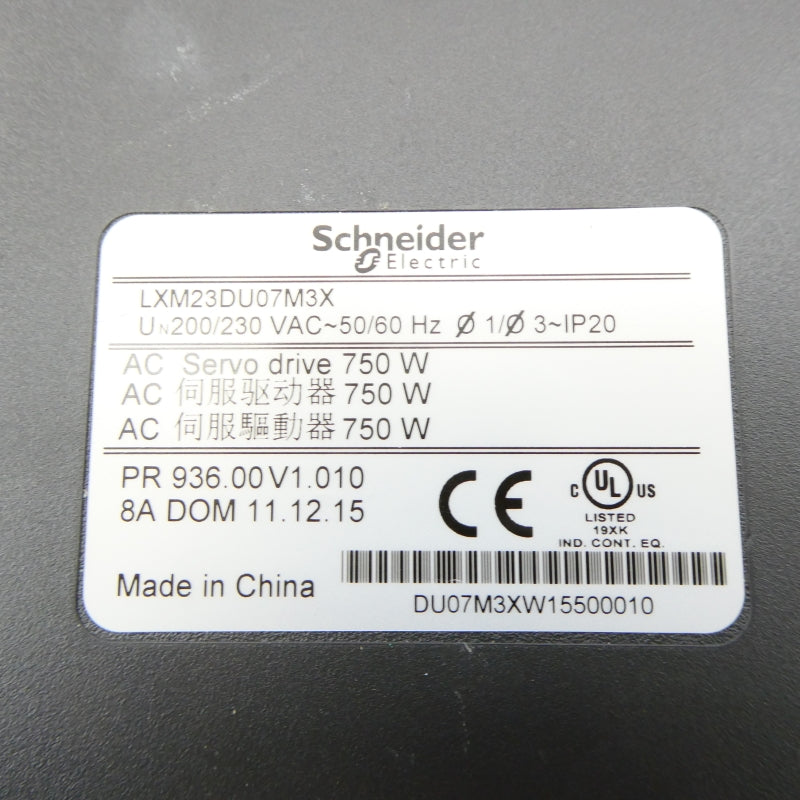 SCHNEIDER ELECTRIC LXM23DU07M3X 200/230VAC NSNP