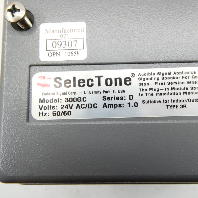 FEDERAL SIGNAL 300GC SER. D 24VAC/DC 1.0A NSNP