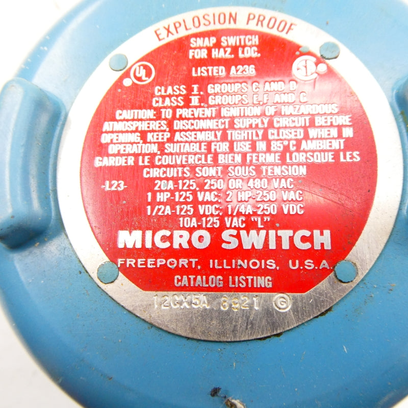 MICRO SWITCH 12CX5A 480VAC 20A NSNP