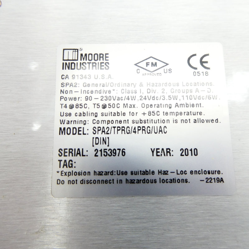 MOORE INDUSTRIES SPA2/TPRG/4PRG/UAC 90-230VAC NSNP