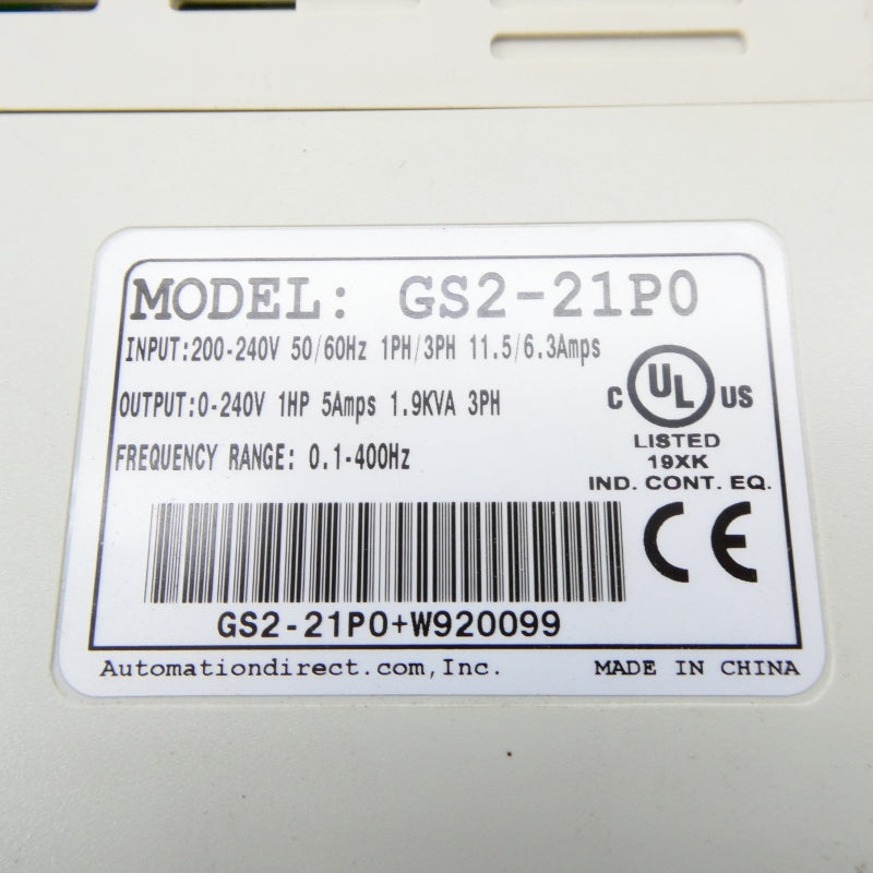 AUTOMATION DIRECT GS2-21P0 200-240V 11.5/6.3A NSNP