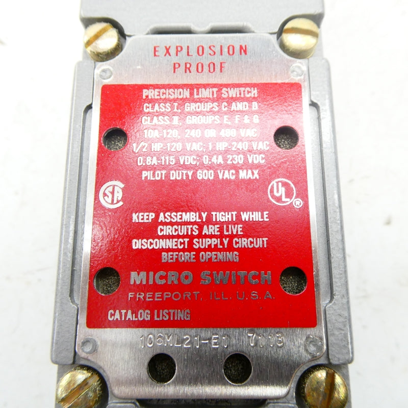 MICRO SWITCH 106ML21-E1 600VAC NSMP