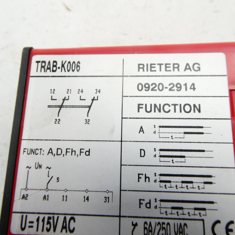 RIETER TRAB-K006 0920-2914 250VAC 6A NSNP