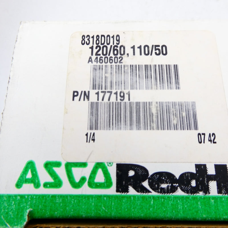 ASCO 8318D019 110/120V 1/4" NSMP