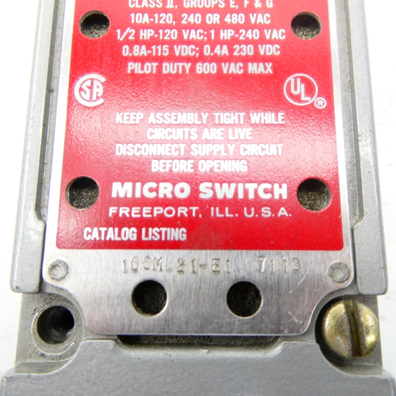 MICRO SWITCH 106ML21-E1 600VAC 10A NSNP