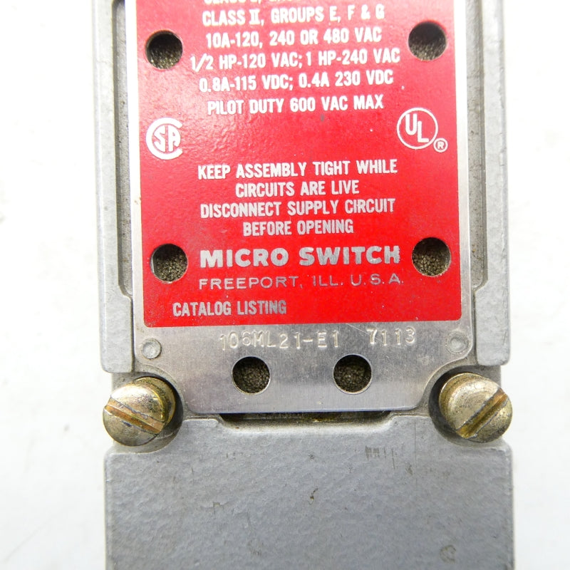 MICRO SWITCH 106ML21-E1 600VAC 10A (AS PICTURED) NSNP