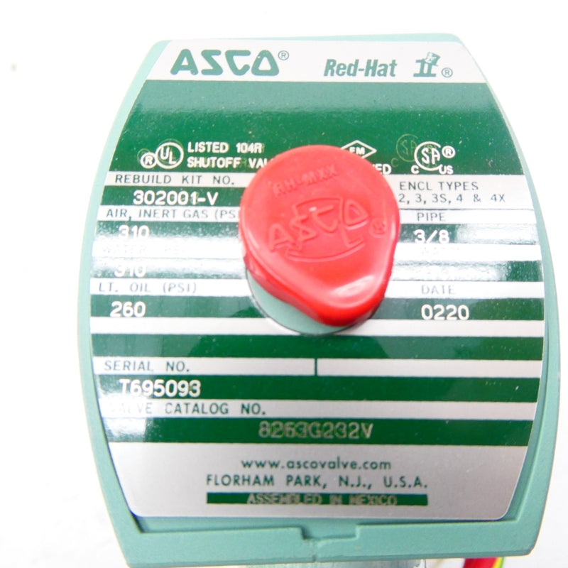 ASCO 8263G232V 110/120V 260-310PSI 3/8" NSMP