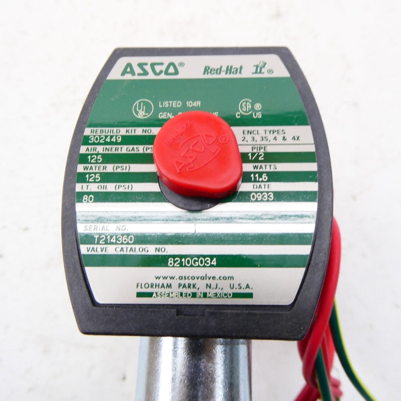 ASCO 8210G034 24VDC 80-125PSI 1/2" NSMP