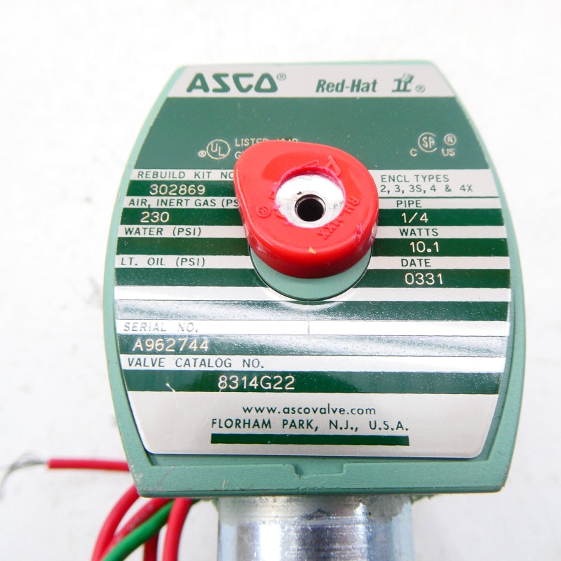 ASCO 8314G22 208-220/240V 230PSI 1/4" NSNP
