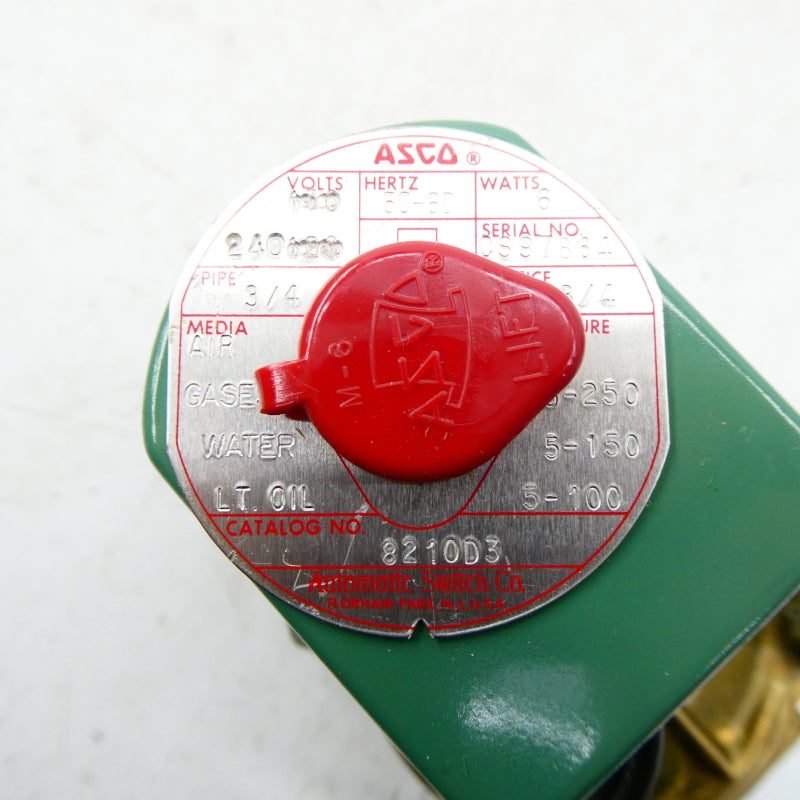 ASCO 8210D3 240V 5-250PSI 3/4" NSNP