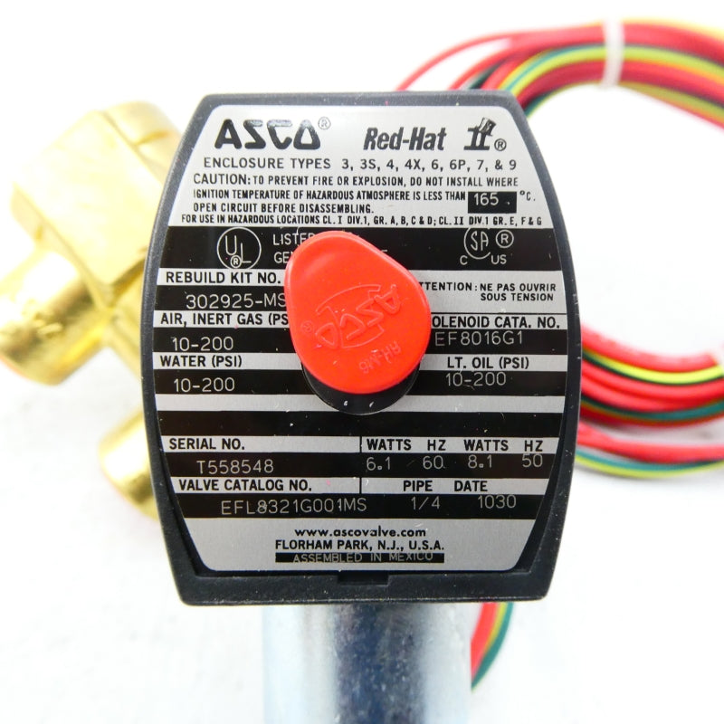 ASCO EFL8321G001MS 110/120V 10-200PSI 1/4" NSMP