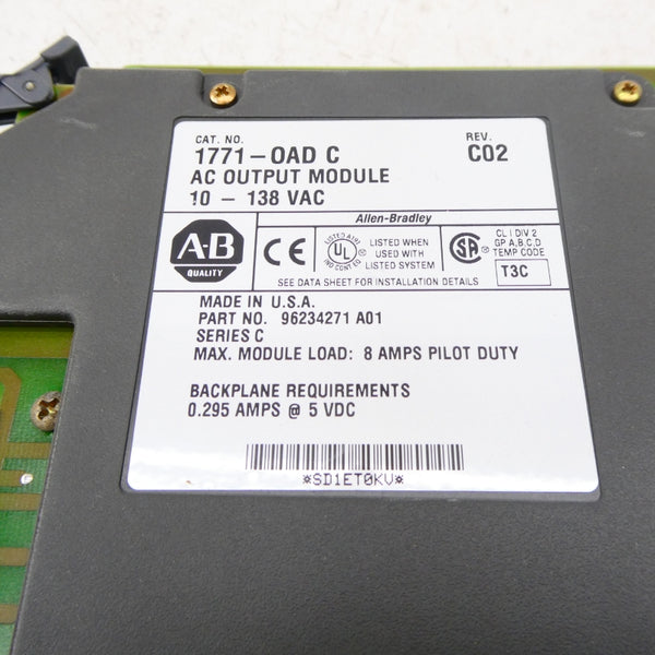 ALLEN BRADLEY 1771-OAD SER. C 10-138VAC 8A REV. C02 NSNP