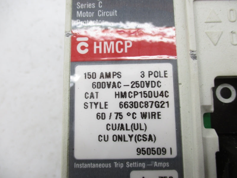 EATON HMCP150U4C SER. C 600VAC 150A NSNP