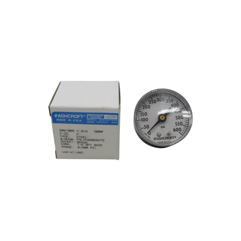 ASHCROFT 20W1005H01B600# 600PSI 2" NSMP