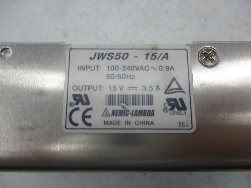NEMIC LAMBDA JWS50-15/A 100-240VAC 0.9A NSMP