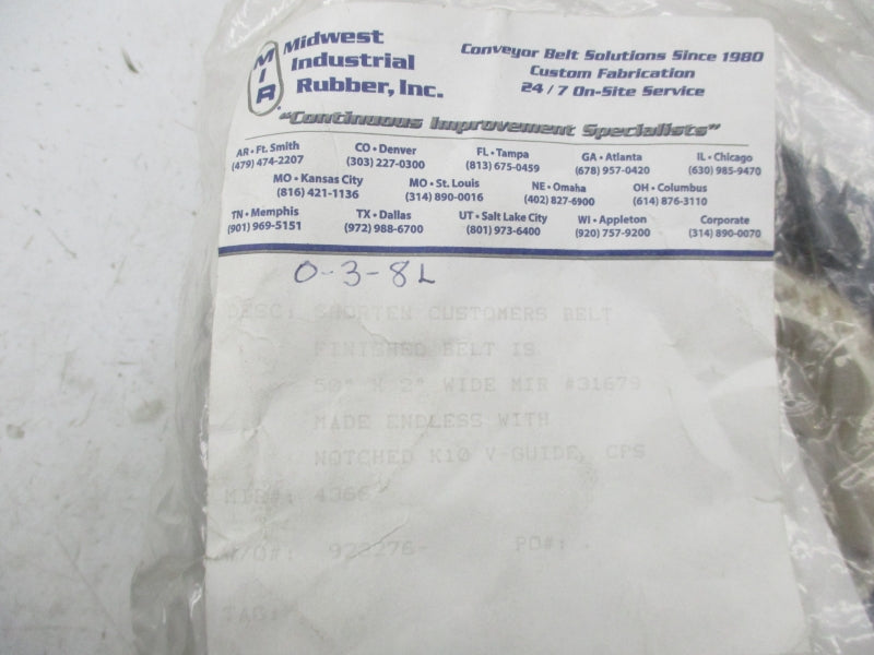 MIDWEST INDUSTRIAL RUBBER 928276 NSMP