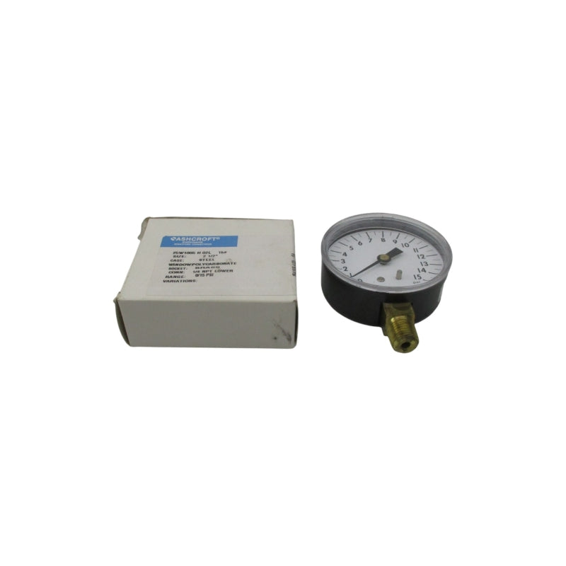 ASHCROFT 25W1005H02L15# 15PSI 2-1/2" NSMP