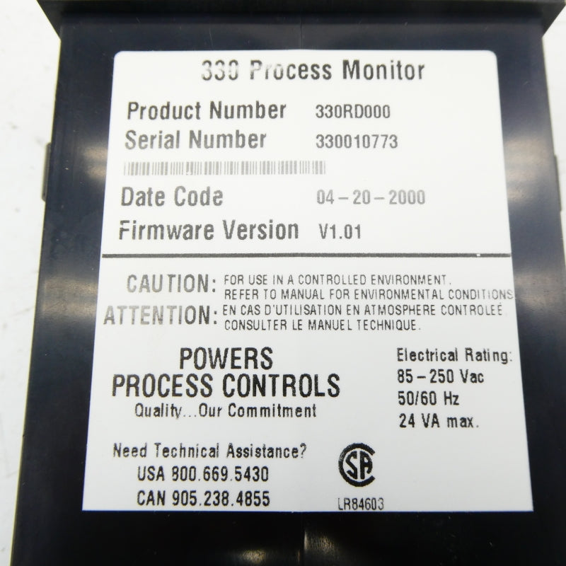 POWER PROCESS CONTROLS 330RD000 85-250VAC NSNP