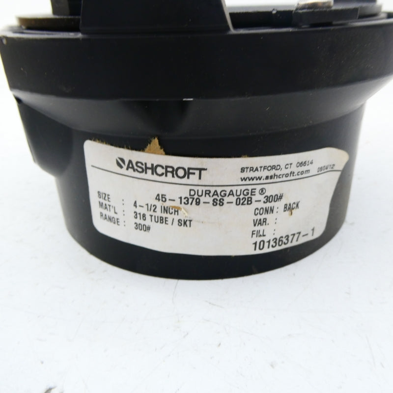 ASHCROFT 45-1379-SS-02B-300# 300PSI 4-1/2" NSNP