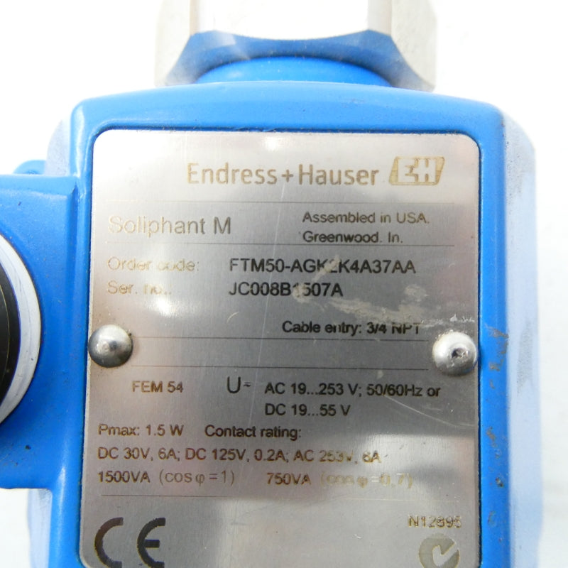 ENDRESS+HAUSER FTM50-AGK2K4A37AA 19-253VAC 6A NSNP
