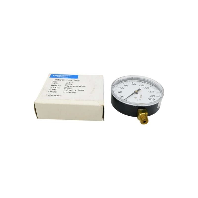 ASHCROFT 35W1005H02L200# 200PSI 3-1/2" NSMP