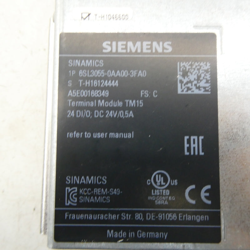 SIEMENS 6SL3055-0AA00-3FA0 24VDC 0.5A NSMP