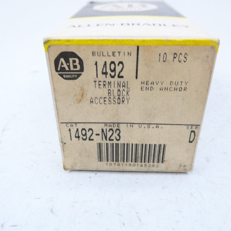 ALLEN BRADLEY 1492-N23 SER. D (PKG OF 7) (BK/YL) NSMP
