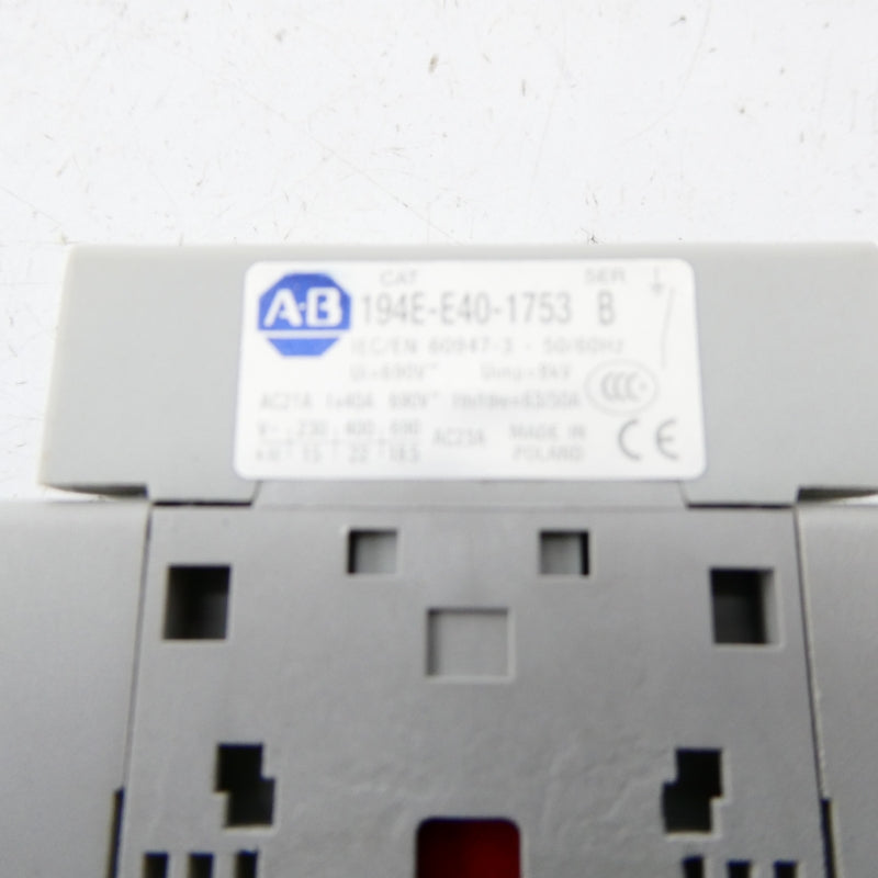 ALLEN BRADLEY 194E-E40-1753 SER. B (BR/WH) NSMP