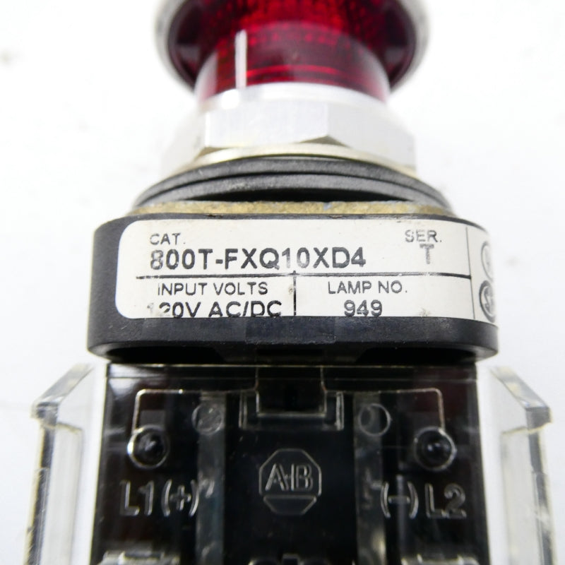 ALLEN BRADLEY 800T-FXQ10XD4 SER. T 120VAC/DC NSNP