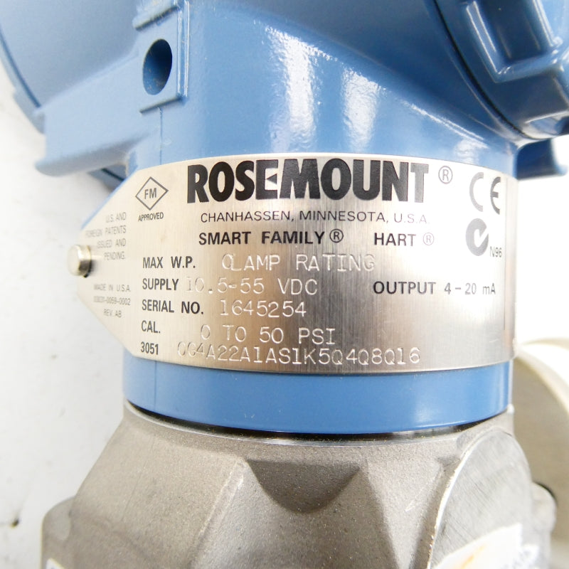 ROSEMOUNT 3051CG4A22A1AS1K5Q4Q8Q16 10.5-55VDC 50PSI NSNP