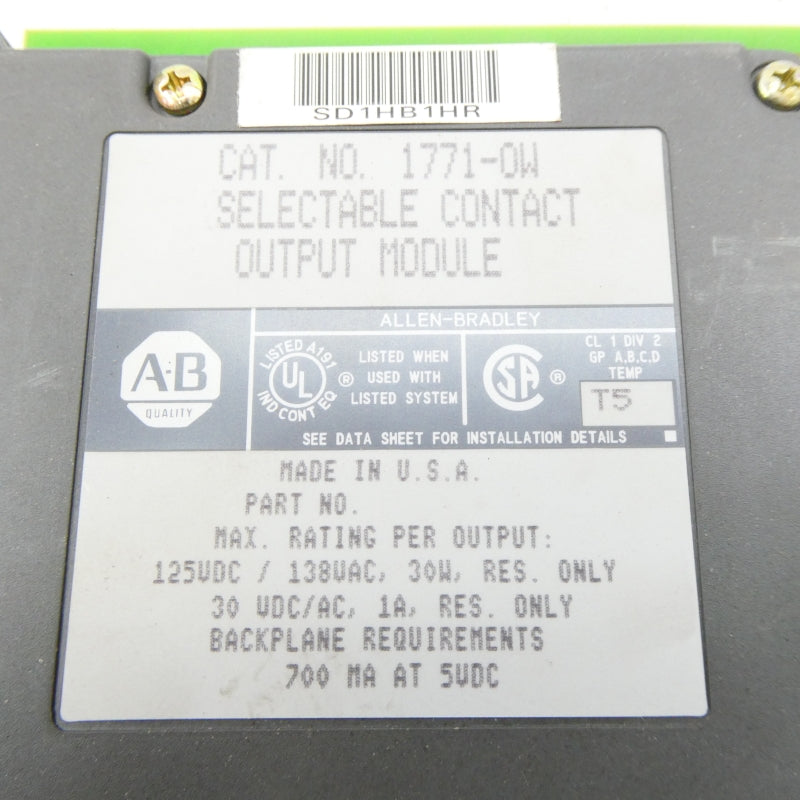 ALLEN BRADLEY 1771-OW 138VAC NSNP