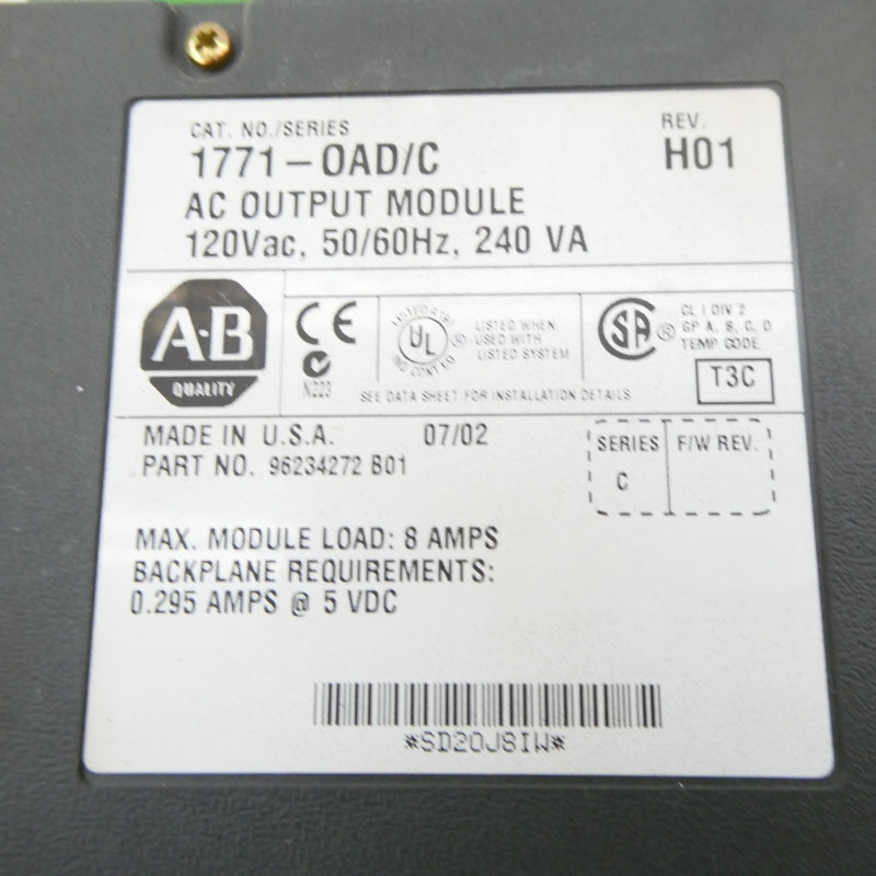 ALLEN BRADLEY 1771-OAD SER. C 120VAC REV. H01 NSNP