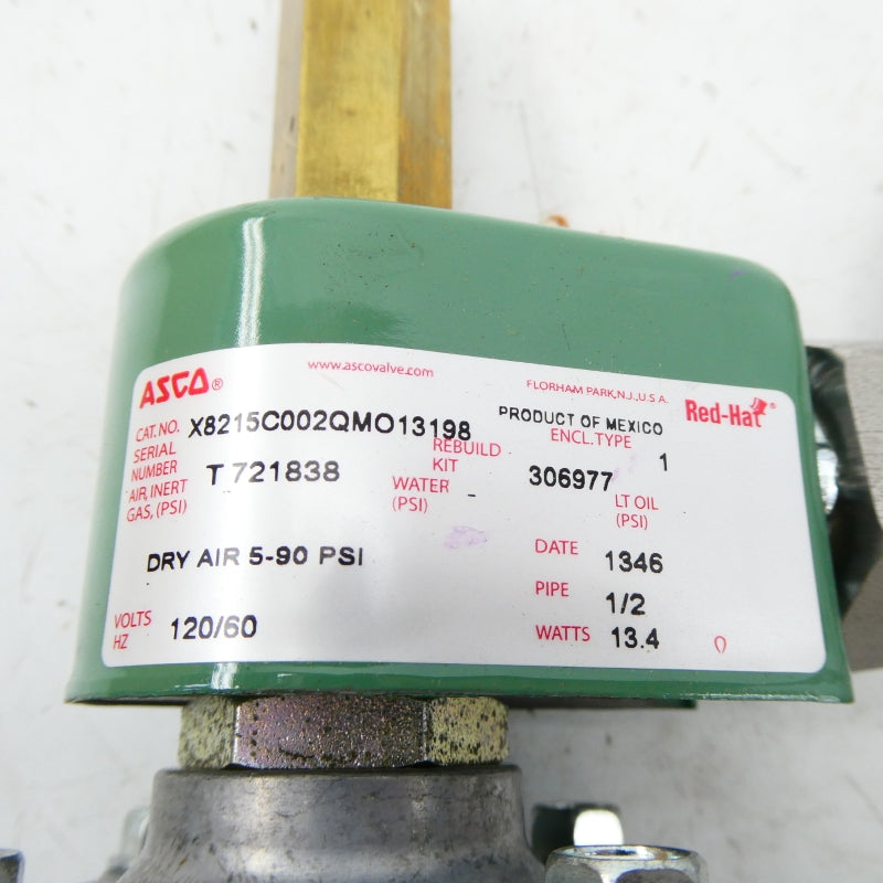 ASCO X8215C002QMO13198 120V 5-90PSI 1/2" NSNP