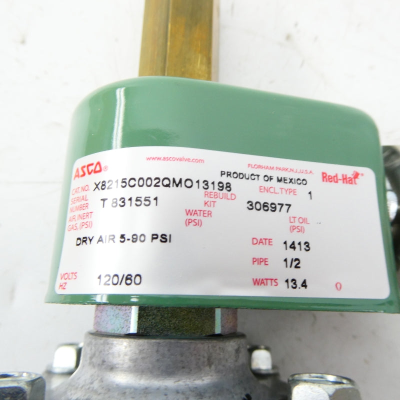 ASCO X8215C002QMO13198 120V 5-90PSI 1/2" NSMP