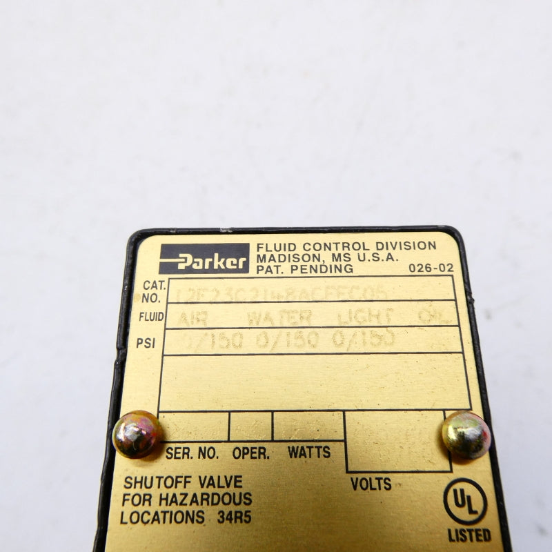 PARKER 12F23C2148ACFEC05 110/120V 0/150PSI 3/4" NSMP