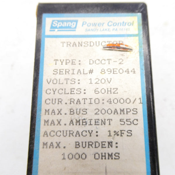 SPANG DCCT-2 120V 200A NSNP