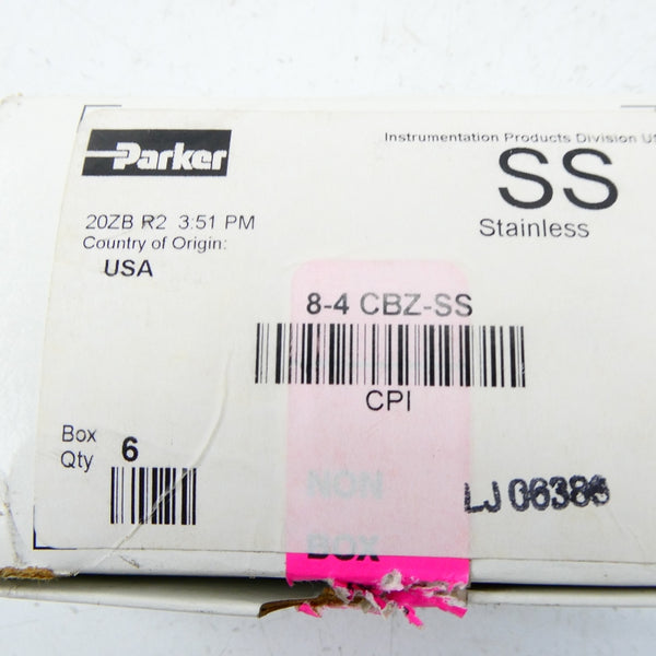 PARKER 8-4-CBZ-SS (PKG OF 6) NSMP