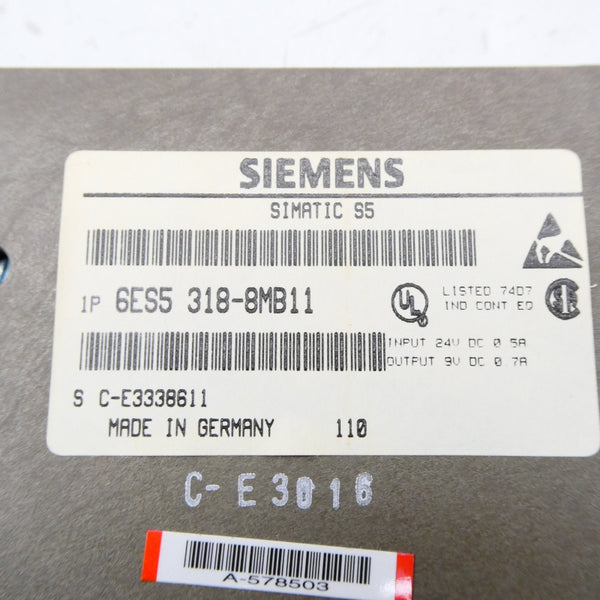 SIEMENS 6ES5318-8MB11 24VDC 0.5A NSMP