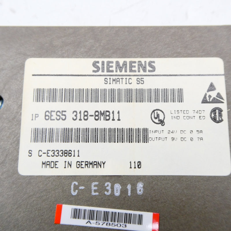 SIEMENS 6ES5318-8MB11 24VDC 0.5A NSMP