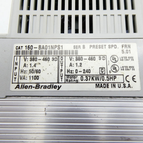 ALLEN BRADLEY 160-BA01NPS1 SER. B F/W 5.01 380-460V 1.4A NSNP