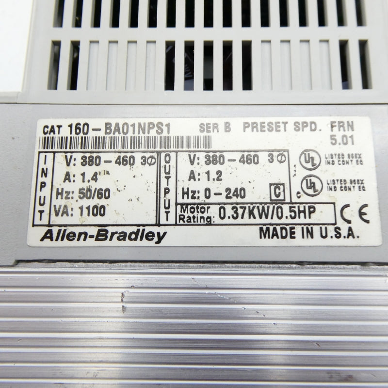 ALLEN BRADLEY 160-BA01NPS1 SER. B F/W 5.01 380-460V 1.4A NSNP
