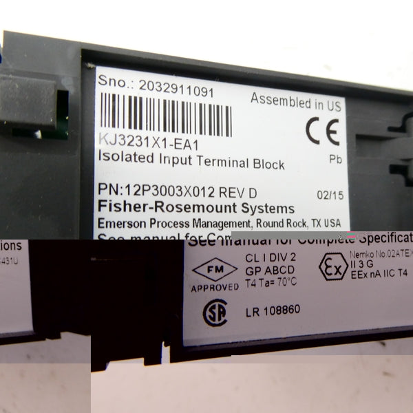 FISHER ROSEMOUNT KJ3231X1-EA1 12P3003X012 REV. D NSNP