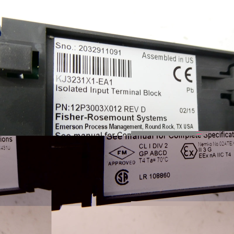 FISHER ROSEMOUNT KJ3231X1-EA1 12P3003X012 REV. D NSNP