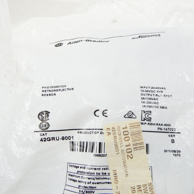 ALLEN BRADLEY 42GRU-9001 SER. B 20-40VAC NSMP