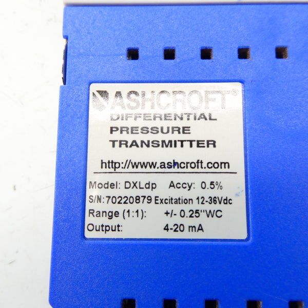 ASHCROFT DXLDP 12-36VDC +/-0.25"WC NSNP