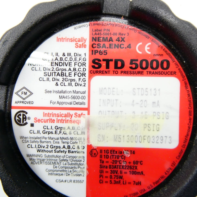 TRANSDUCER STD5131 20PSI NSNP