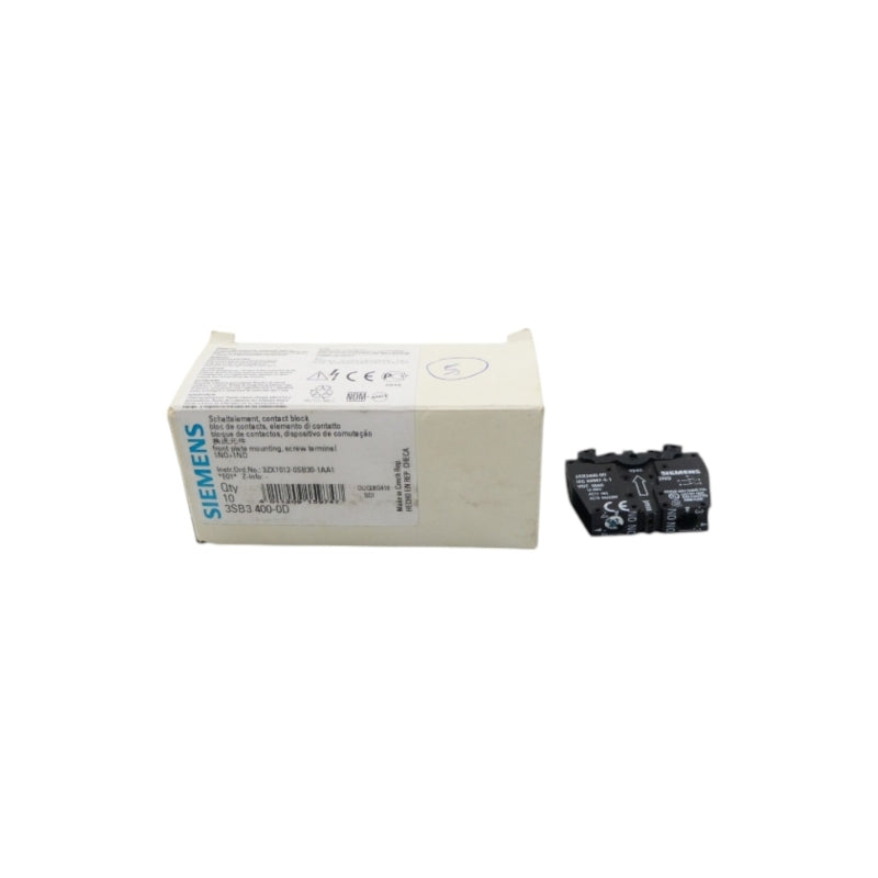 SIEMENS 3SB3400-0D 400V 10A (PKG OF 5) NSMP