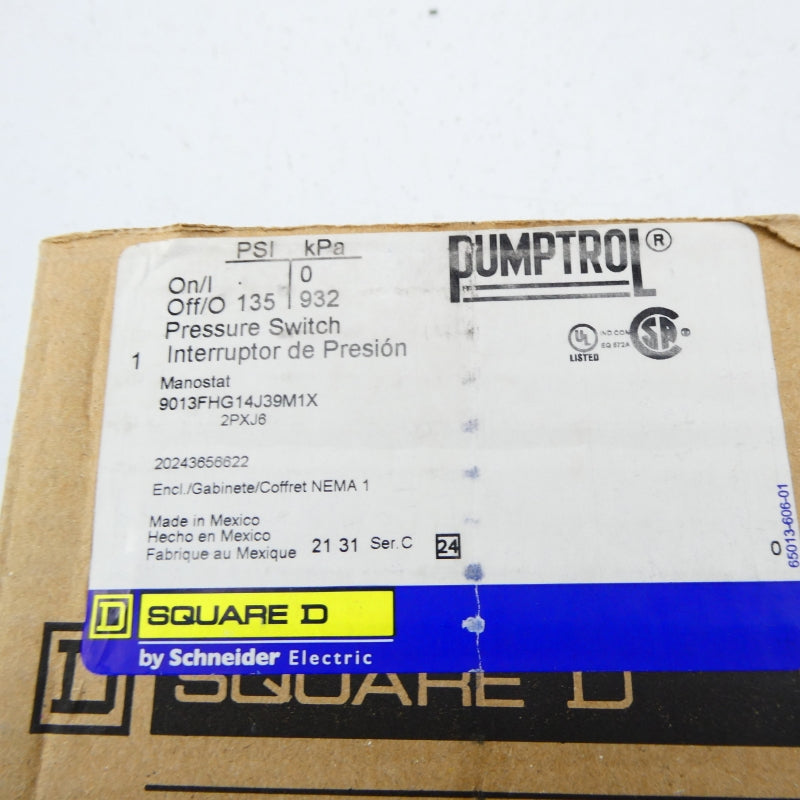 SQUARE D 9013FHG14J39M1X SER. C 135PSI NSMP